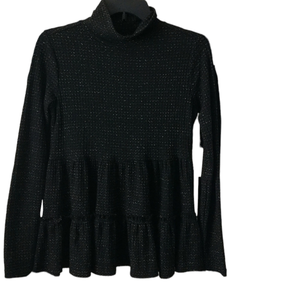 New Lauren Conrad Black & Silver Layered Top sz XS